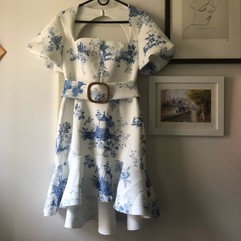 Chinoiserie print dress